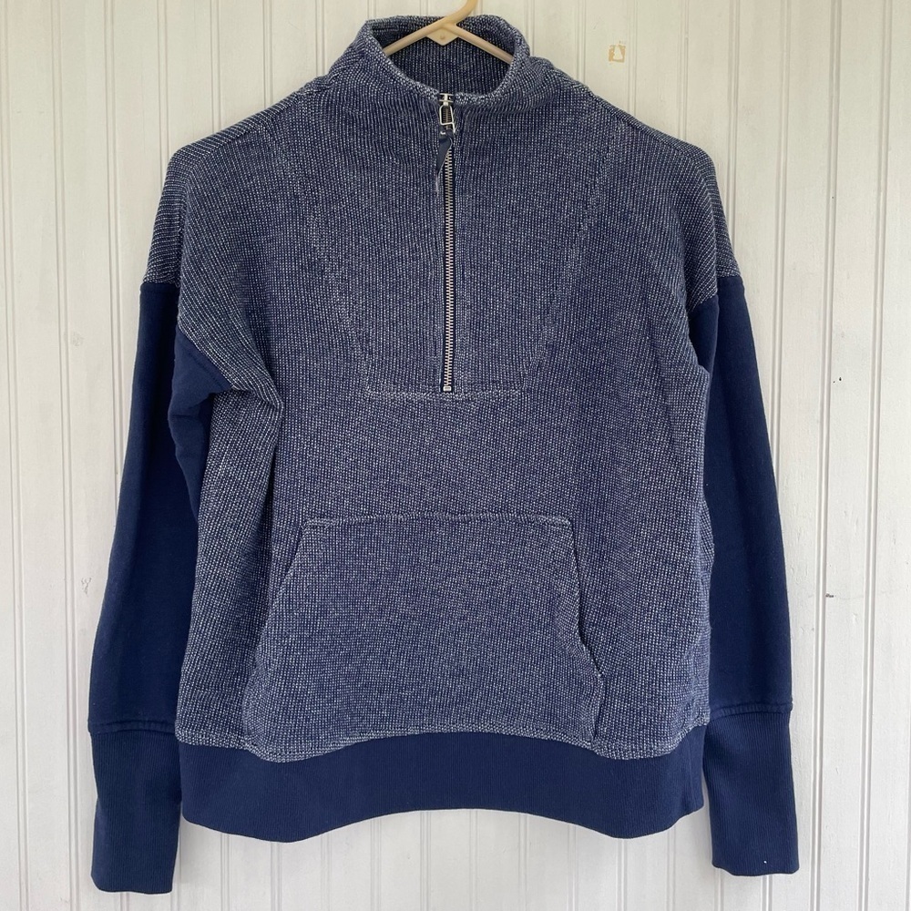 Vineyard Vines Women's OVERSIZED Navy Quarter-zip Popover Sweater Size XXS